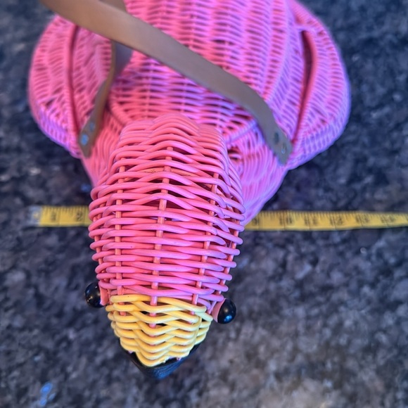 Whimsical pink flamingo bag or basket NWT RARE - Picture 14 of 17